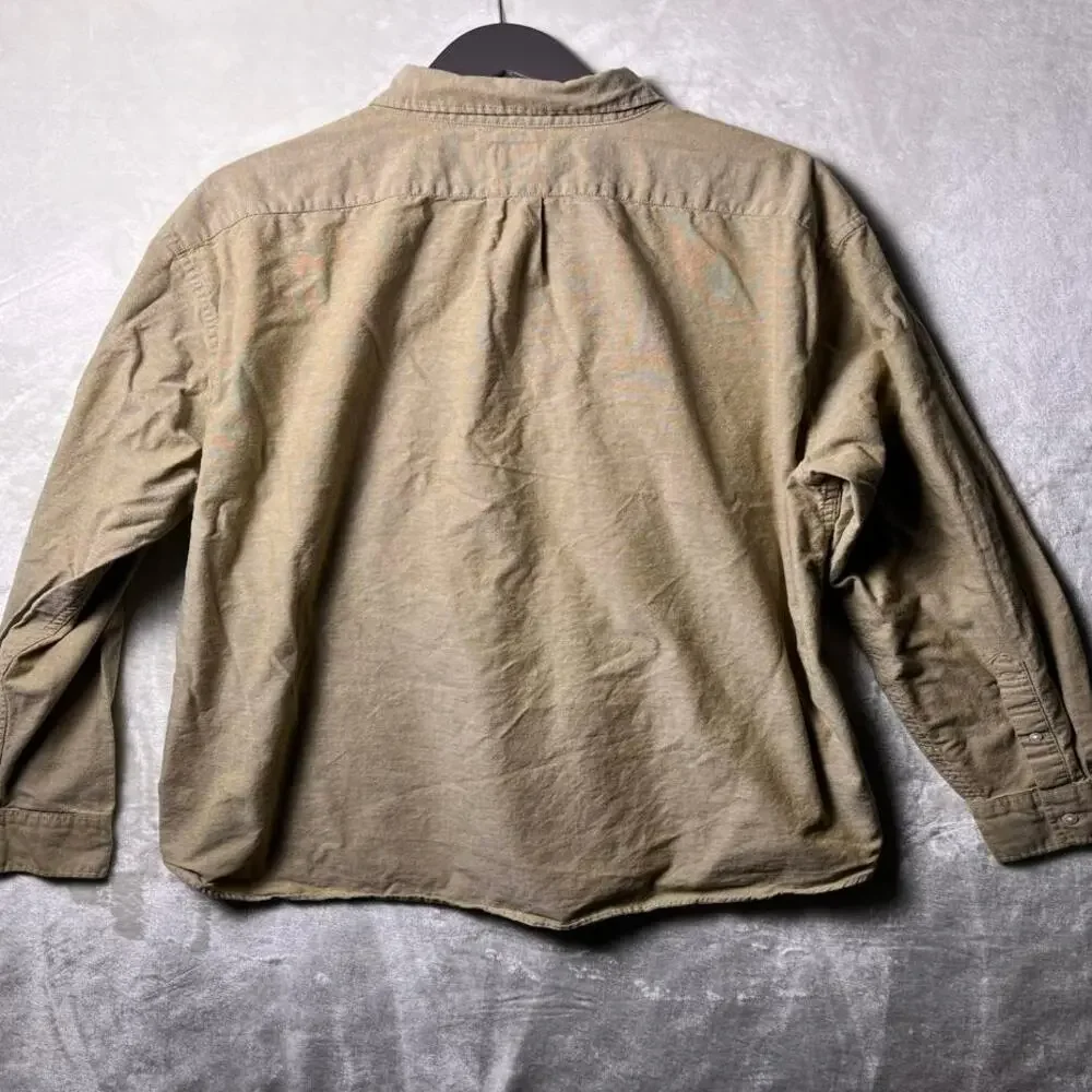 J Crew Cotton Oxford Button Down Relaxed Fit Men's 2XL 3XL Classic Neutral Beige